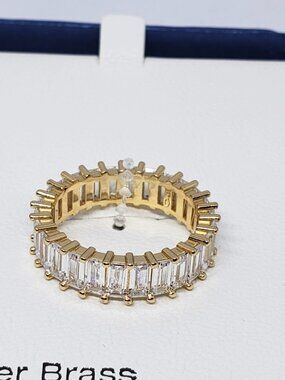 NWT Oma The Label 18K gold over brass CZ Sadie ring sz 9